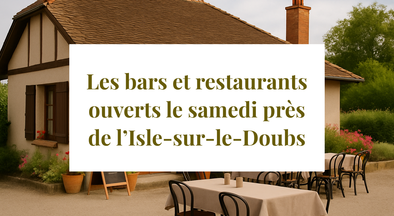 Les bars et restaurants ouverts le samedi près de L’Isle-sur-le-Doubs