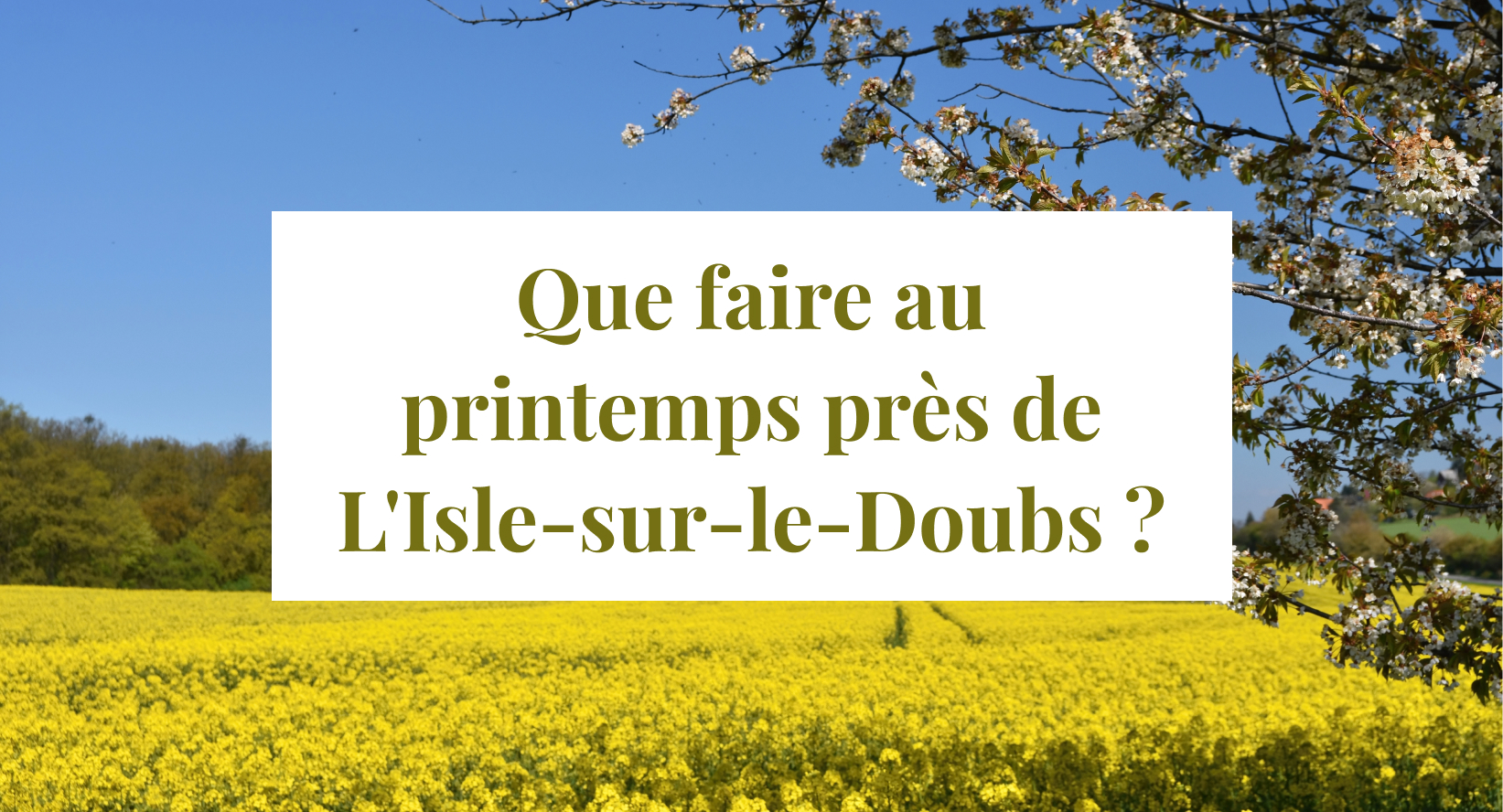 Que faire au printemps autour de l&rsquo;Isle-sur-le-Doubs ?